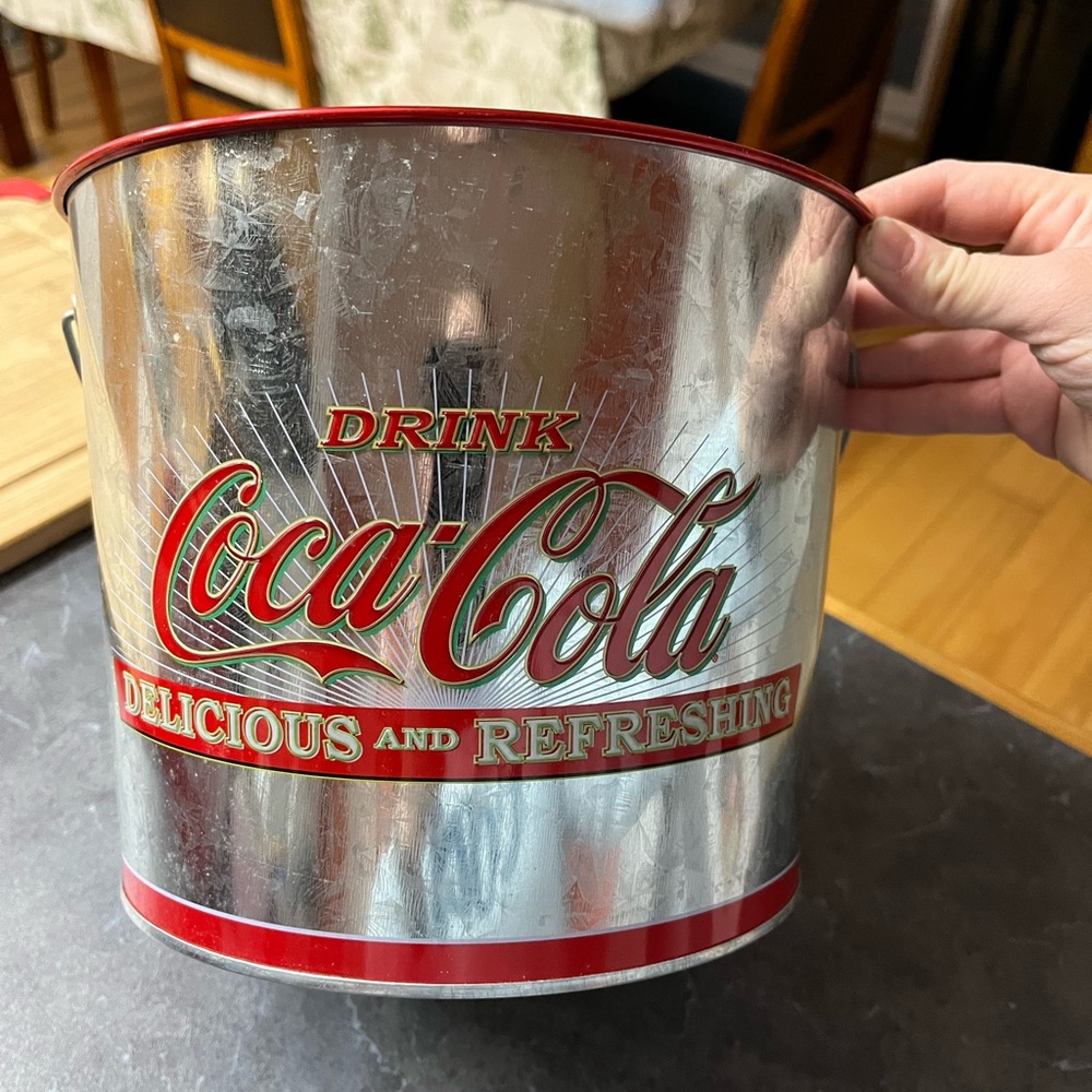 Coca-Cola Red and Silver Beverage Bucket